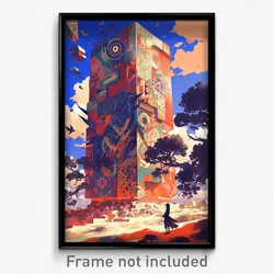 Art Poster - Huge Hutch (Psychedelic Trippy Weird 11x17 Print)