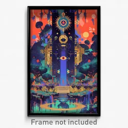 Art Poster - Haunted Dungeon (Psychedelic Trippy Weird 11x17 Print)