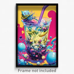 Art Poster - Drab Bubble Tea (Psychedelic Trippy Weird 11x17 Print)