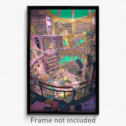 Art Poster - Stimulating Book Store (Psychedelic Trippy Weird 11x17 Print)