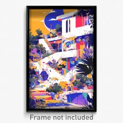 Art Poster - Outlandish House (Psychedelic Trippy Weird 11x17 Print)