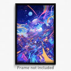 Art Poster - Digital Warren (Psychedelic Trippy Weird 11x17 Print)