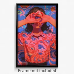 Art Poster - Woman Feeling Spite Wearing Academic Pink Shirt (Print)