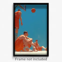 Art Poster - Men Feeling Tolerance Wearing Attacking Basketball Uniform