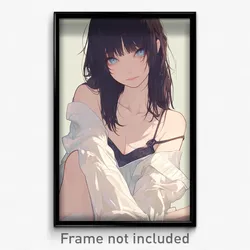 Anime Art Poster - Girl Feeling Bitter Sweetness, Thin White Sleeves (Print)