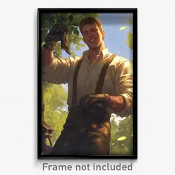 Art Poster - Crane Feeling Pleased Wearing Capable Gloves
