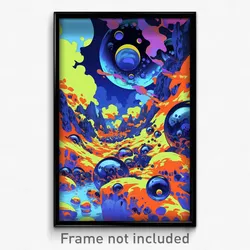 Art Poster - Rubbery Atoll (Psychedelic Trippy Weird 11x17 Print)