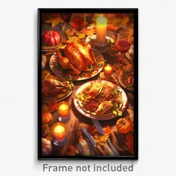 Art Poster - Miniature Thanksgiving (Psychedelic Trippy Weird 11x17 Print)