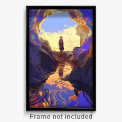 Art Poster - Digital Wire Frame Way (Psychedelic Trippy Weird 11x17 Print)