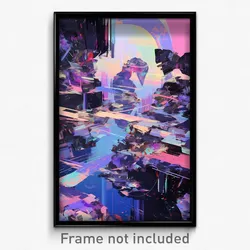 Art Poster - Glitchy Shoals (Psychedelic Trippy Weird 11x17 Print)