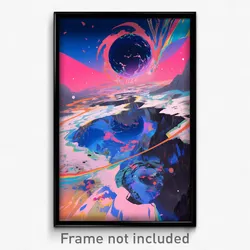 Art Poster - Thoughtful Hyperspace (Psychedelic Trippy Weird 11x17 Print)