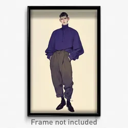Art Poster - Man Feeling Positive Wearing Original Living Clothes (Print)