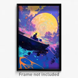 Art Poster - Vibrating Ferry (Psychedelic Trippy Weird 11x17 Print)