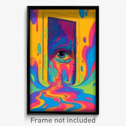 Art Poster - Elderly Peephole (Psychedelic Trippy Weird 11x17 Print)