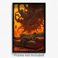 Art Poster - Mushy Couch (Psychedelic Trippy Weird 11x17 Print)