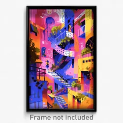 Art Poster - Adorable Swedish City (Psychedelic Trippy Weird 11x17 Print)
