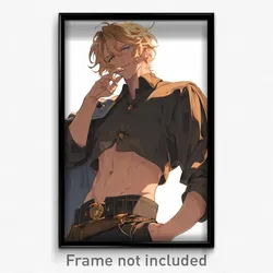 Anime Art Poster - Man Feeling Arrogant Wearing Notable Midriff (Print)