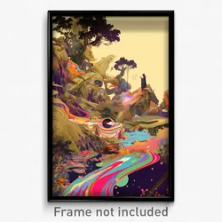 Art Poster - Squiggly Barbican (Psychedelic Trippy Weird 11x17 Print)
