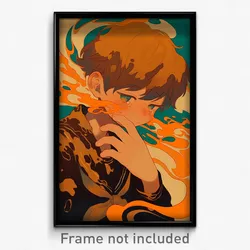 Anime Art Poster - Boy Feeling Worried, Active Brown Sailor Collar (Print)
