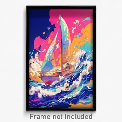 Art Poster - Wide Boat (Psychedelic Trippy Weird 11x17 Print)