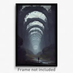 Art Poster - Gloomy Viaduct (Psychedelic Trippy Weird 11x17 Print)
