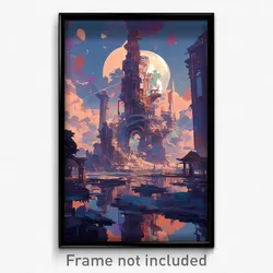 Art Poster - Dreary Citadel (Psychedelic Trippy Weird 11x17 Print)