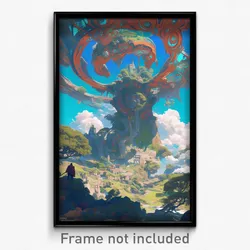 Art Poster - Stupendous Settlement (Psychedelic Trippy Weird 11x17 Print)