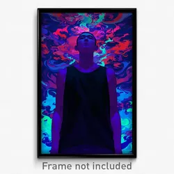 Anime Art Poster - Man Feeling Insecurity Wearing Worldly Black Tank Top (Print)