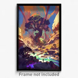 Art Poster - Far Amphitheatre (Psychedelic Trippy Weird 11x17 Print)