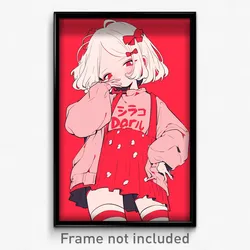 Anime Art Poster - Girl Feeling Arrogant Wearing Pricey Striped Ribbon (Print)