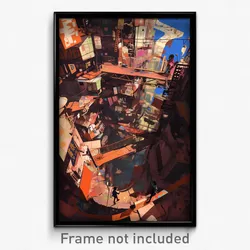 Art Poster - Candid Shantytown (Psychedelic Trippy Weird 11x17 Print)