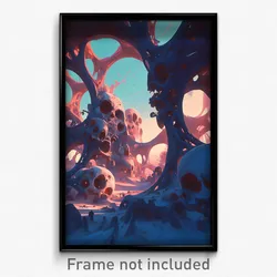 Art Poster - Grandiose Boneyard (Psychedelic Trippy Weird 11x17 Print)