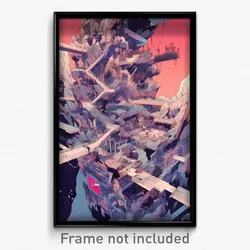 Art Poster - Complex Wire Frame Quarry (Psychedelic Trippy Weird 11x17 Print)