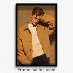 Art Poster - Man Feeling Gloomy Wearing Illustrious Beige Sweater (Print)