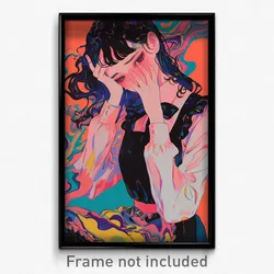 Art Poster - Woman Feeling Tired Wearing French Pink Apron (Print)