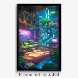Art Poster - Natural Gaming Room (Psychedelic Trippy Weird 11x17 Print)