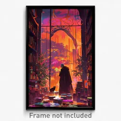 Art Poster - Dim Vinyl Store (Psychedelic Trippy Weird 11x17 Print)