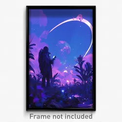 Art Poster - A Time-traveling Scientist Observing Dinosaurs