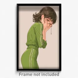 Anime Art Poster - Woman Feeling Neglect Wearing Glass Track Suit (Print)