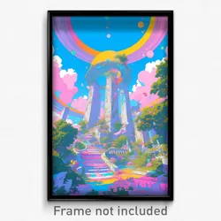 Art Poster - Fluffy Shrine (Psychedelic Trippy Weird 11x17 Print)