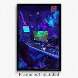 Art Poster - Metallic Gaming Room (Psychedelic Trippy Weird 11x17 Print)