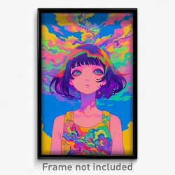 Anime Art Poster - Girl Feeling Longing Wearing Shady Tank Top (Print)