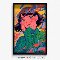 Anime Art Poster - Girl Feeling Unnerved, Thoughtful Green Sweater (Print)
