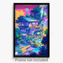 Art Poster - Spotless Inn (Psychedelic Trippy Weird 11x17 Print)