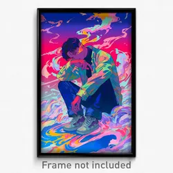 Art Poster - Boy Feeling Schadenfreude Wearing Enchanting Denim (Print)