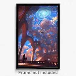 Art Poster - Massive Ballroom (Psychedelic Trippy Weird 11x17 Print)