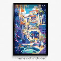 Art Poster - Infamous Courtyard (Psychedelic Trippy Weird 11x17 Print)