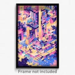 Art Poster - Flat Matrix (Psychedelic Trippy Weird 11x17 Print)