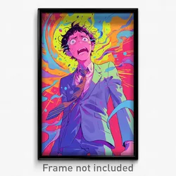 Anime Art Poster - Man Feeling Wrath Wearing Small Striped Necktie (Print)