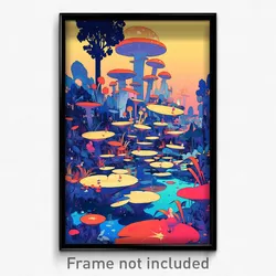 Art Poster - Drab Jungle (Psychedelic Trippy Weird 11x17 Print)